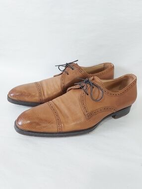 Peluso Men Preppy Laceup Brogue Derby 41 EU Smart Academia Blucher Dress Shoes